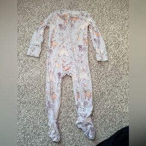 Posh Peanut Pastel Animal Print Footie PJs